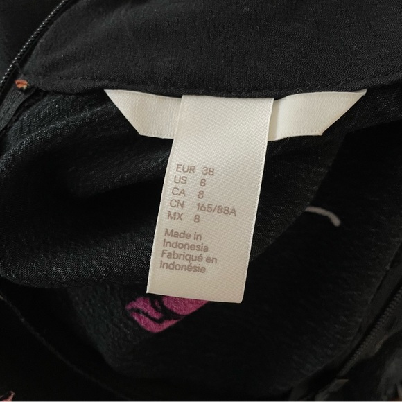 H&M Floral Peplum Long Sleeve Dress Size 8 - Picture 6 of 7